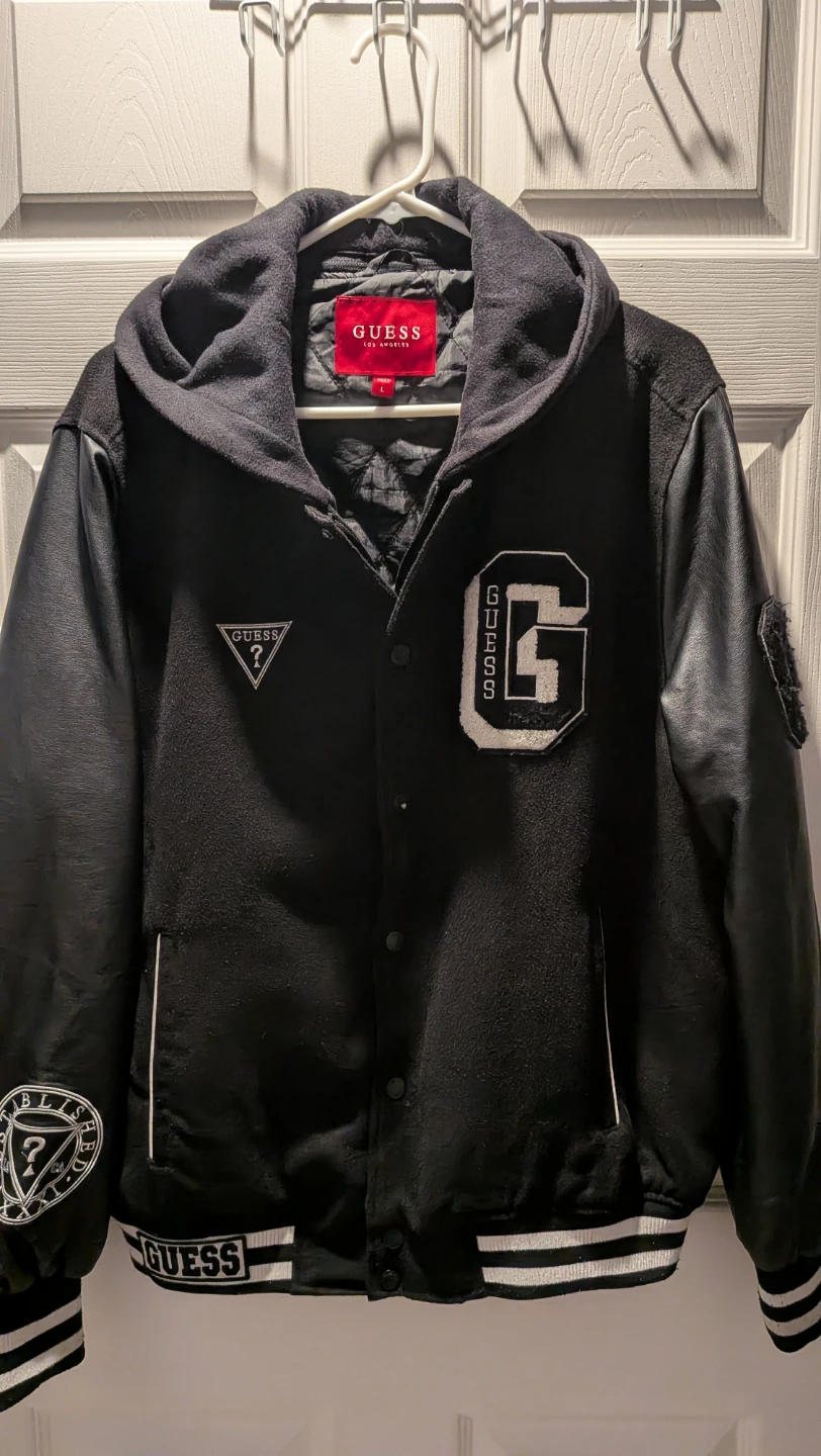 Guess Varsity Jacket with Hood - Size L