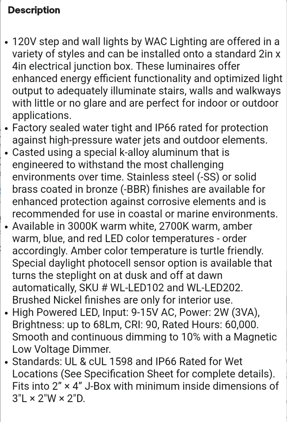 WAC Lighting LED Step Light - photo 5