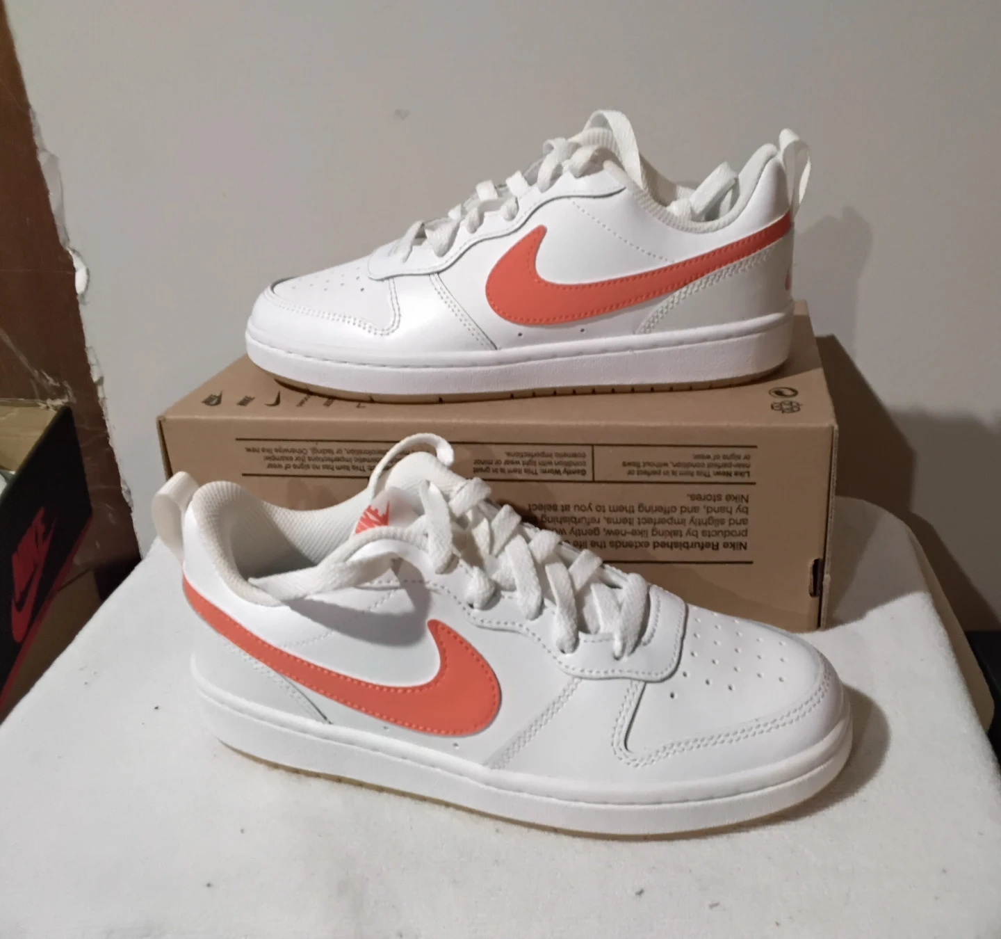 Nike Court Vision Low Next Nature White/Coral Shoes