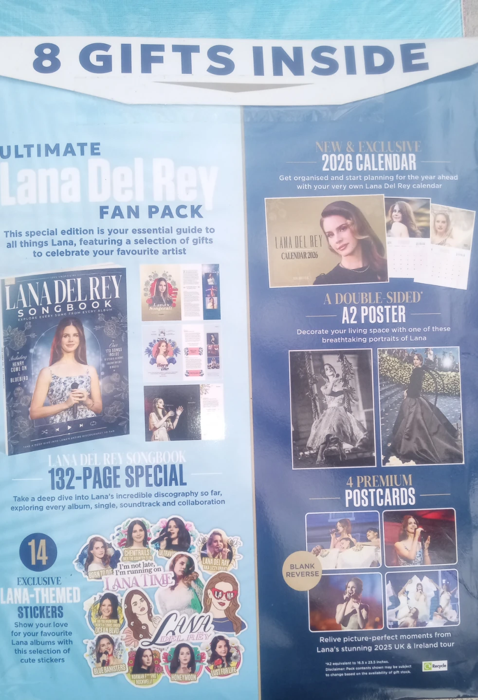 Lana Del Rey Songbook Calendar Posters Postcards Stickers - photo 2