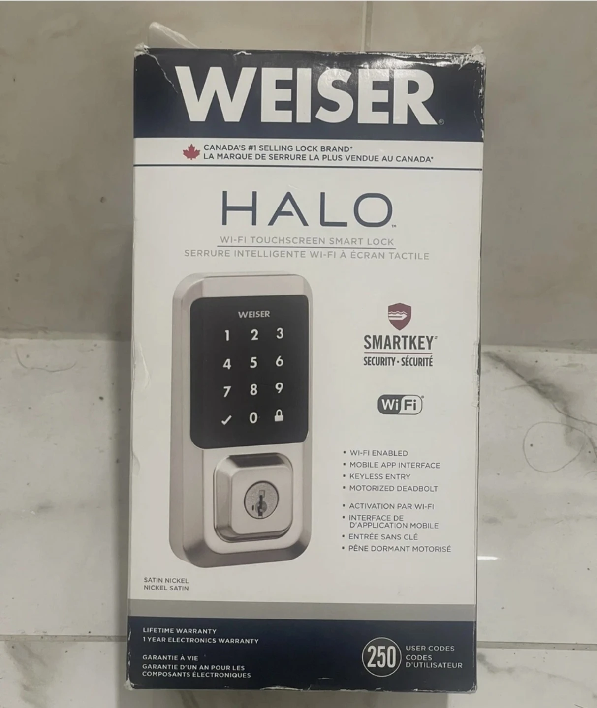 Weiser Halo Wi-Fi Touchscreen Smart Lock - Matte Black
