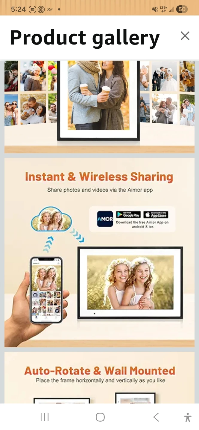 AIMOR 10.1 Inch WiFi Digital Picture Frame - 32GB