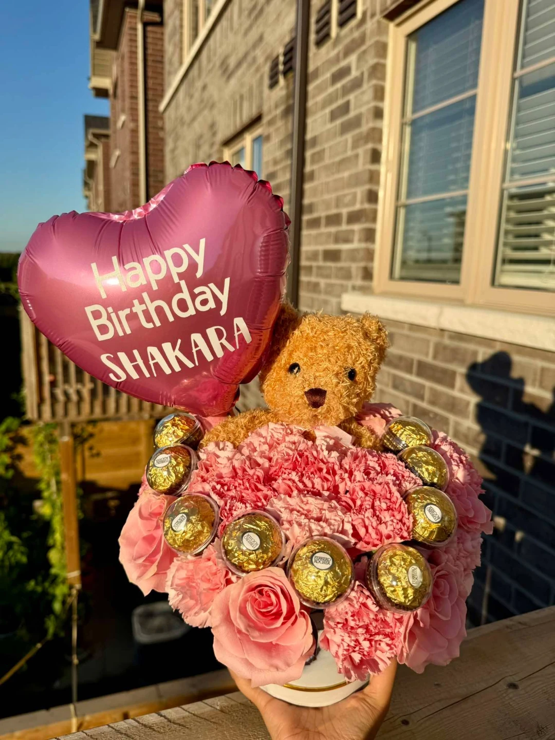 Teddy Bear and Ferrero Rocher Flower Arrangement - photo 5