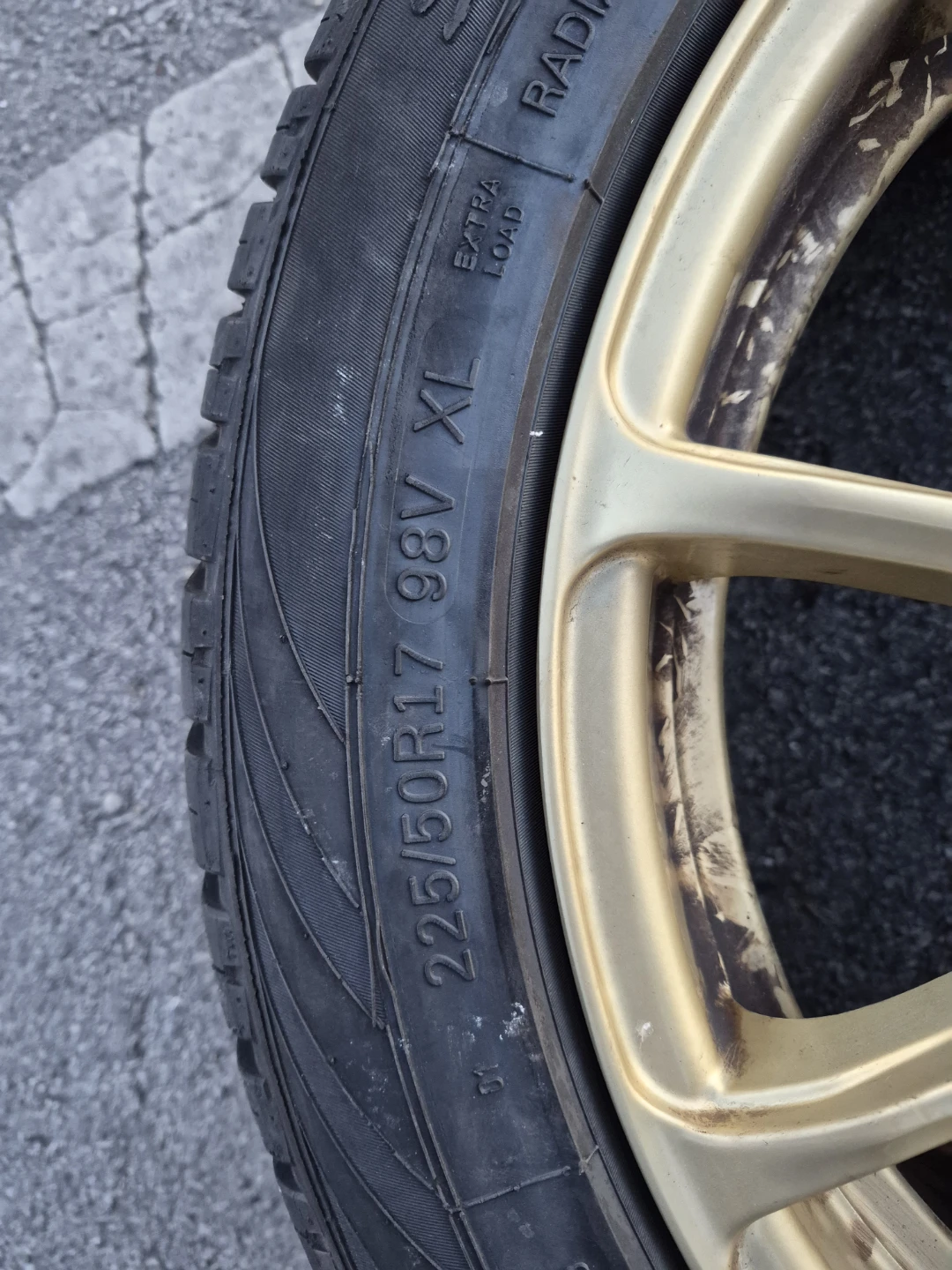 Set of 4 Gold 17" Rims with 225/50R17 Tires - photo 2