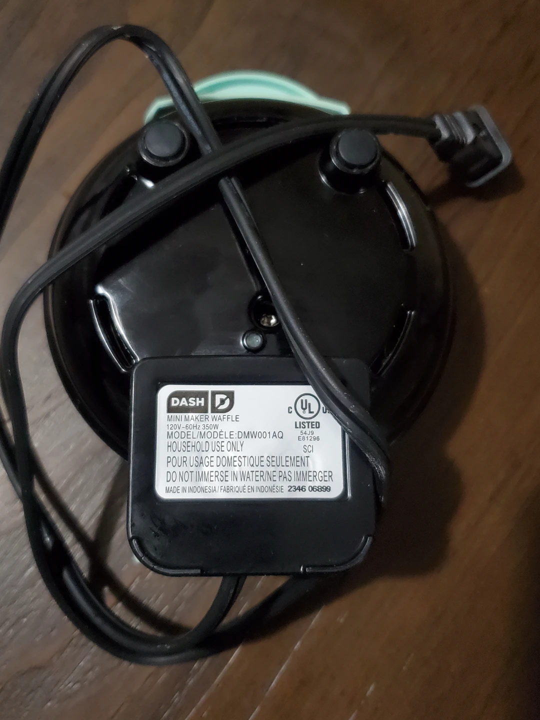 Dash Aqua Mini Waffle Maker DMW001AQ - photo 3