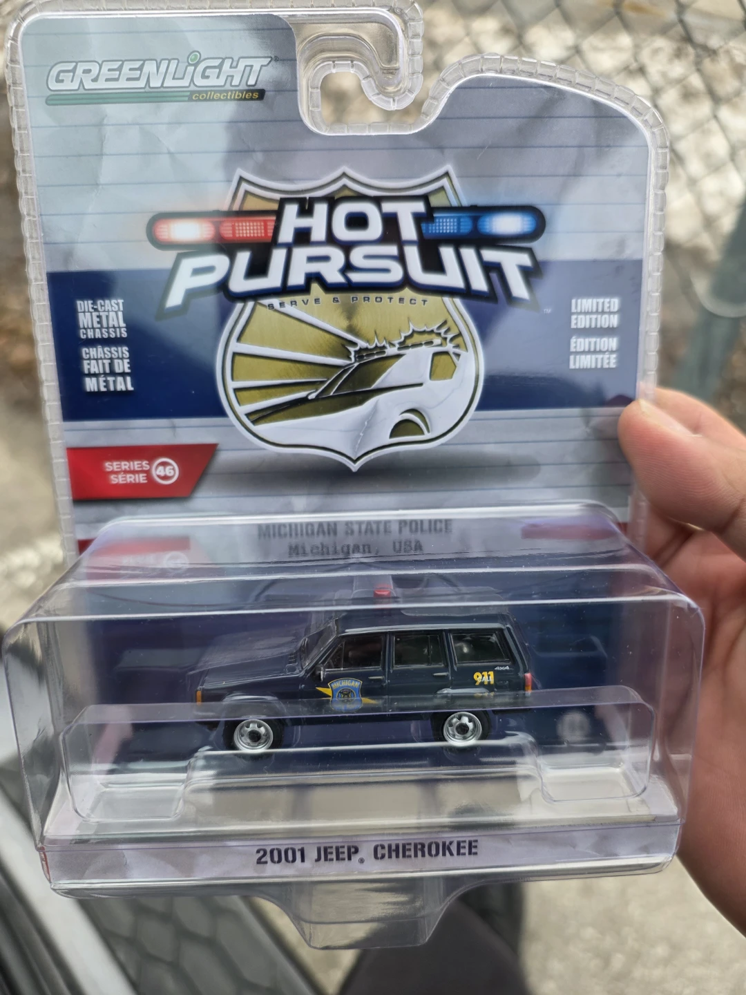 Greenlight Hot Pursuit 2001 Jeep Cherokee Michigan State Police