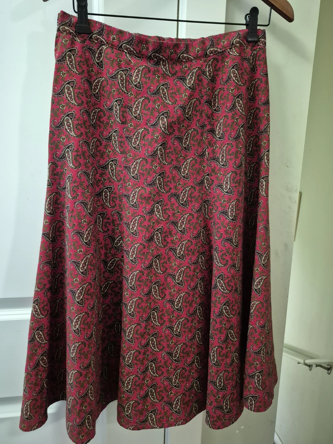 Red Paisley A-Line Midi Skirt - photo 2