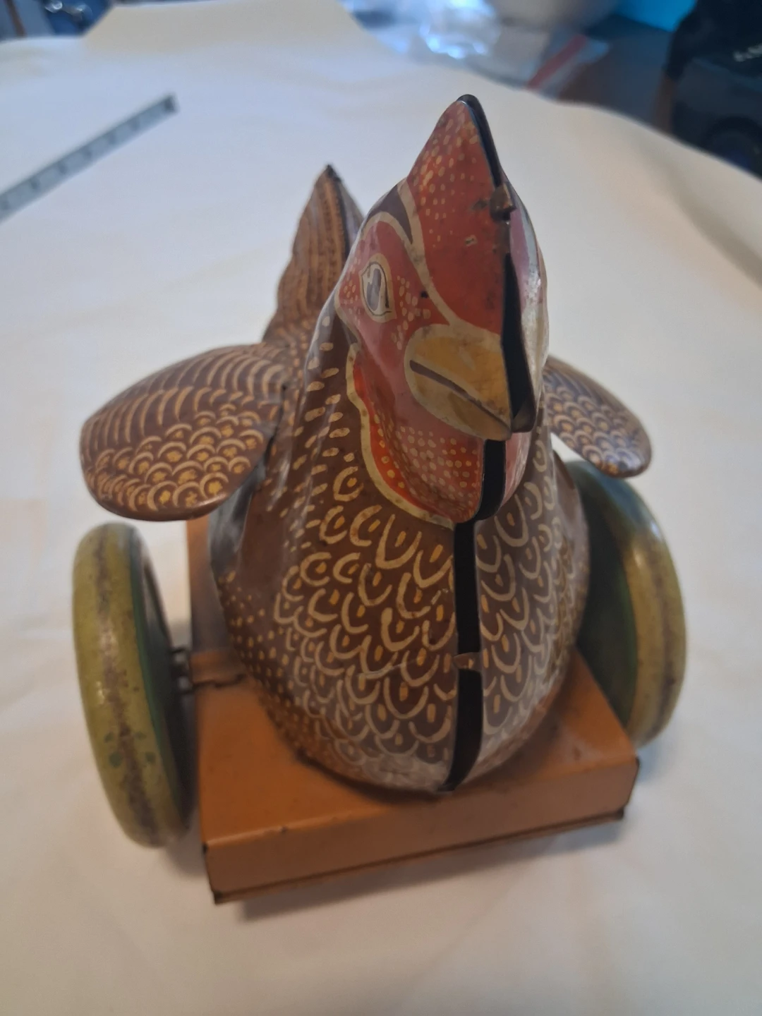 Vintage Tin Lithographed Wind-Up Chicken Toy - photo 2