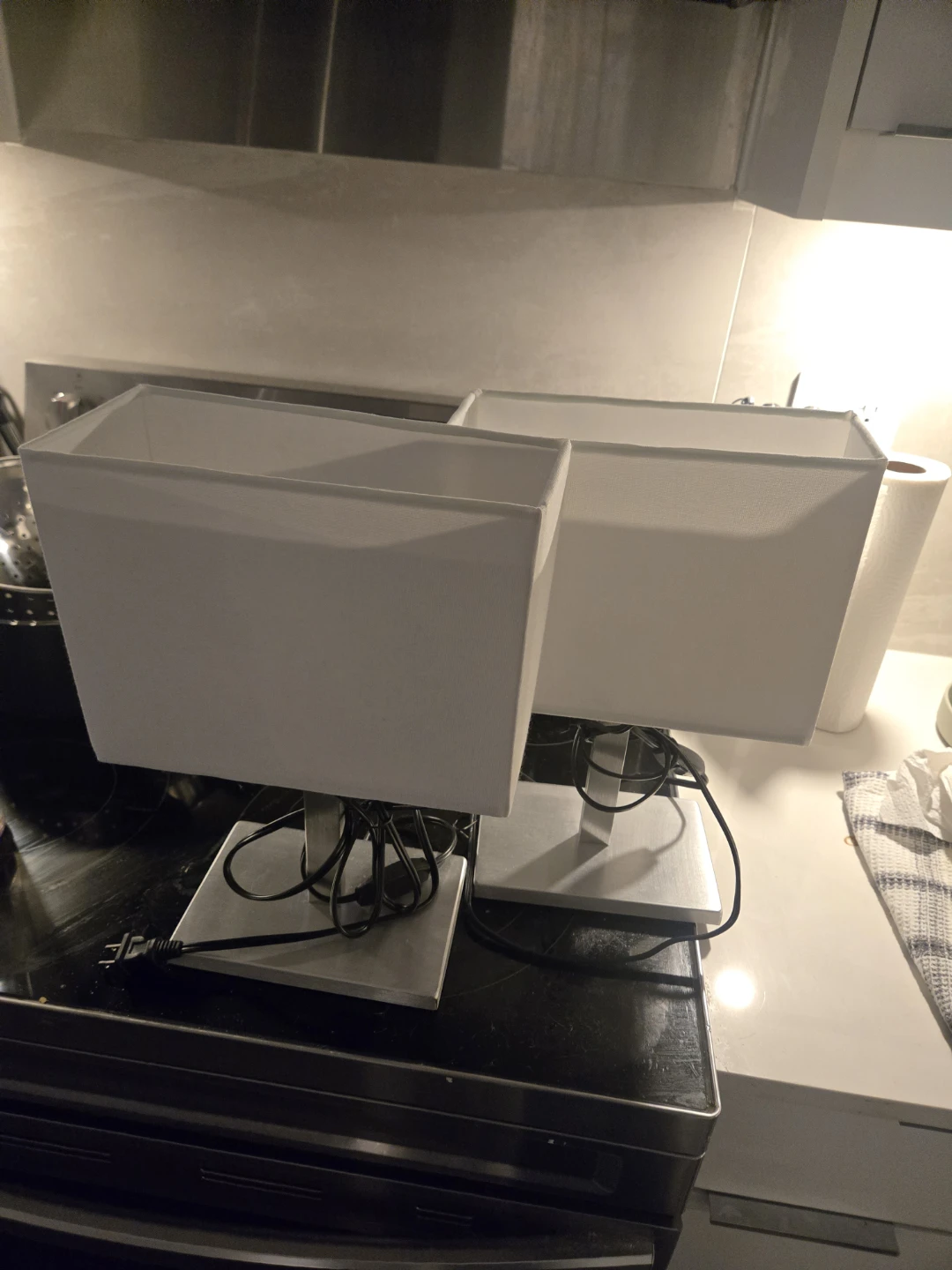 Pair of White Table Lamps