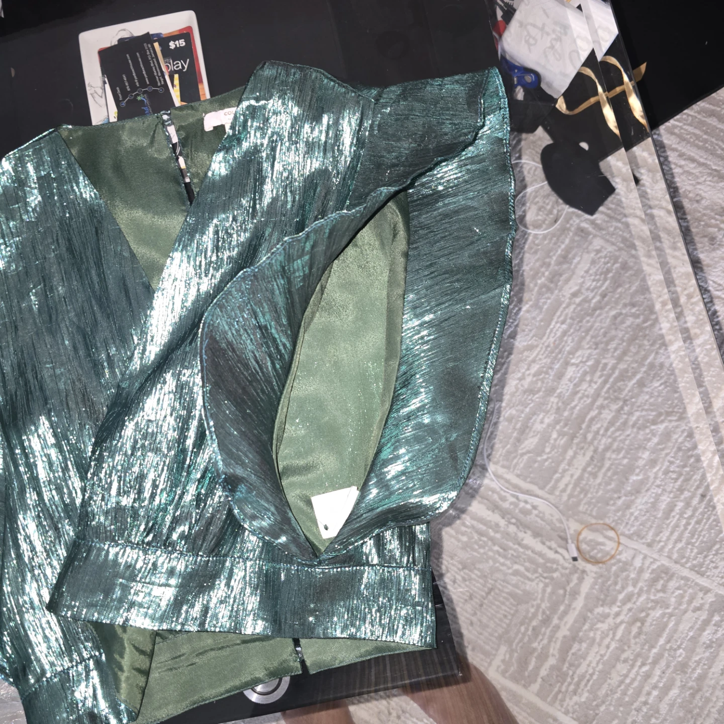 Collective The Label Emerald Green Metallic Top - US 8 - photo 3