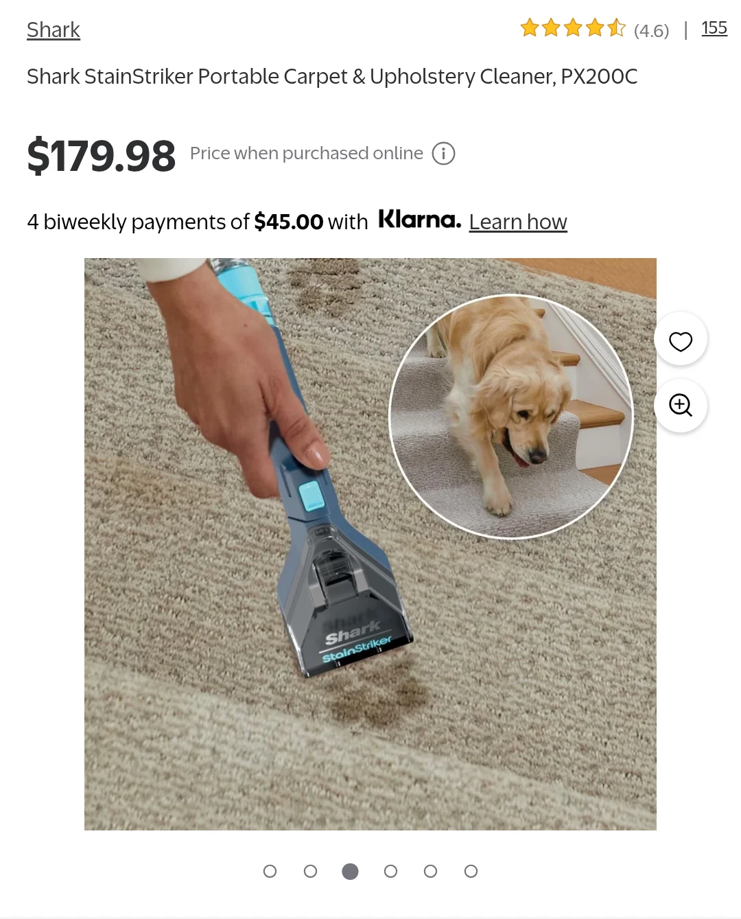 Shark StainStriker Portable Carpet & Upholstery Cleaner, PX200C - photo 3
