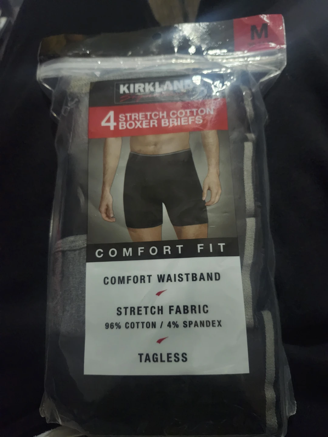 Kirkland Signature 4-Pack Men's Boxer Briefs - Medium