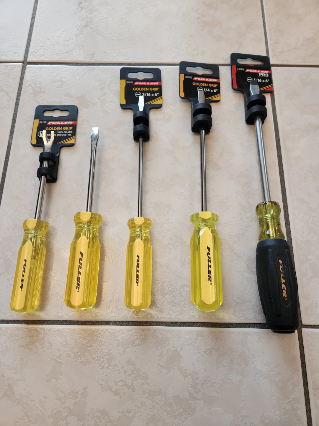 Fuller Golden Grip Screwdriver Set, 5 Pieces