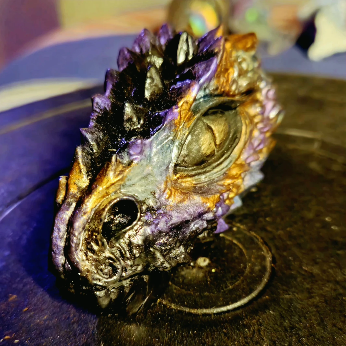 Tête de dragon décorative, couleurs métalliques/HANDMADE - photo 4