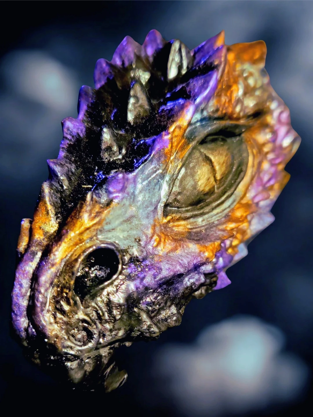 Tête de dragon décorative, couleurs métalliques/HANDMADE - photo 5