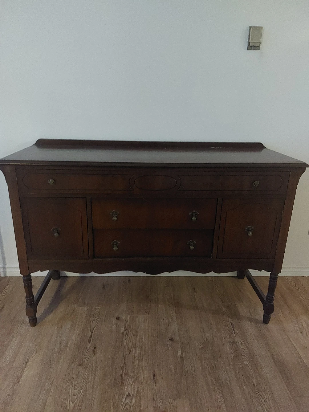 Antique Wood Sideboard Buffet Table