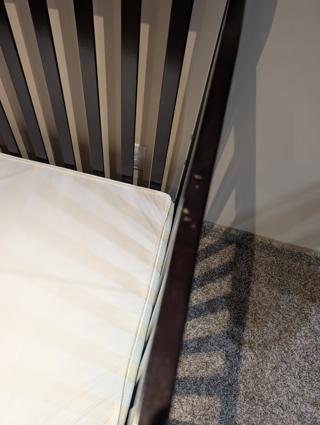 Dark Brown Convertible Crib with Mattress - photo 2