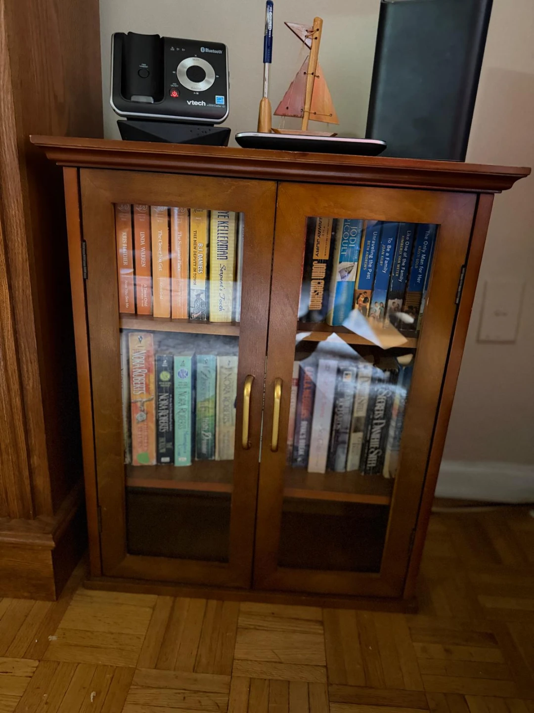 2 Wooden Glass Door Bookcase