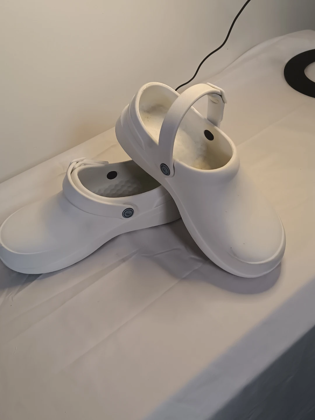White Slip-Resistant Clogs