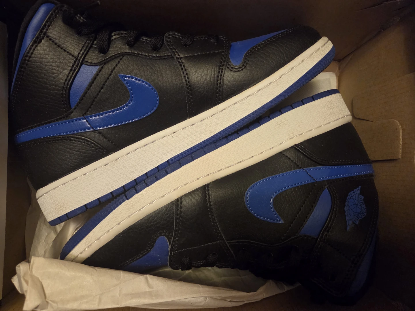 Air Jordan 1 Mid (GS) Black/Hyper Royal