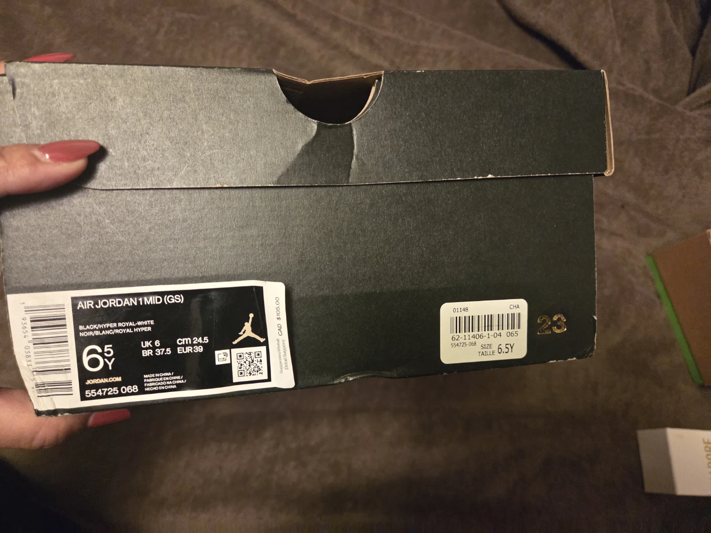 Air Jordan 1 Mid (GS) Black/Hyper Royal - photo 2