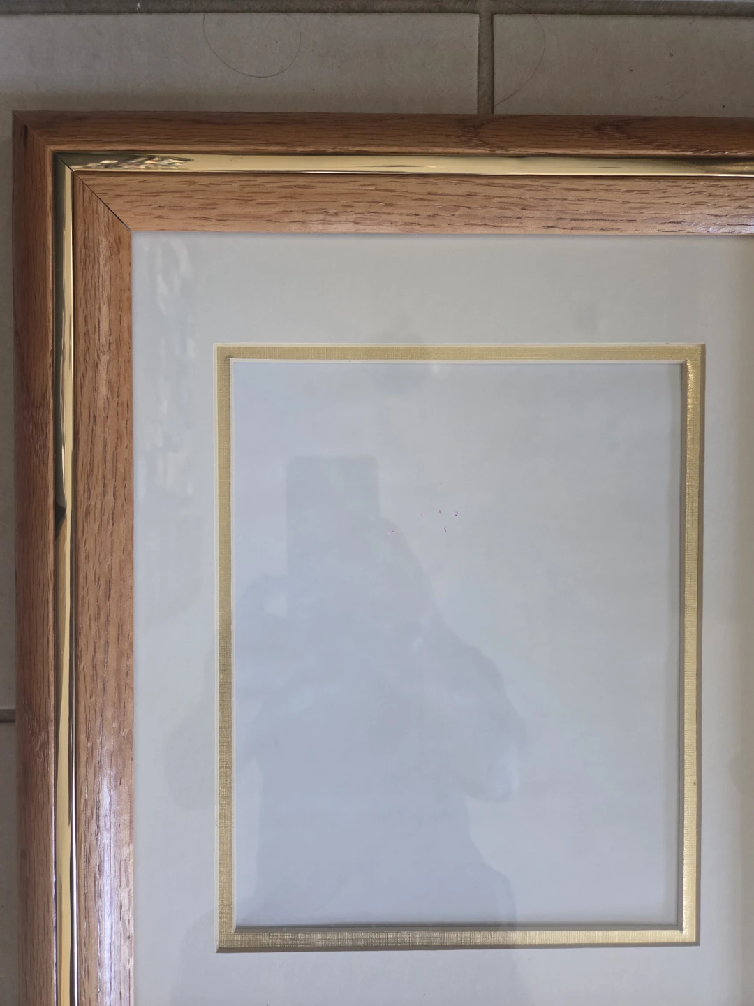 🧡 Oak and Gold Picture Frame. Like new. Beautiful - photo 2