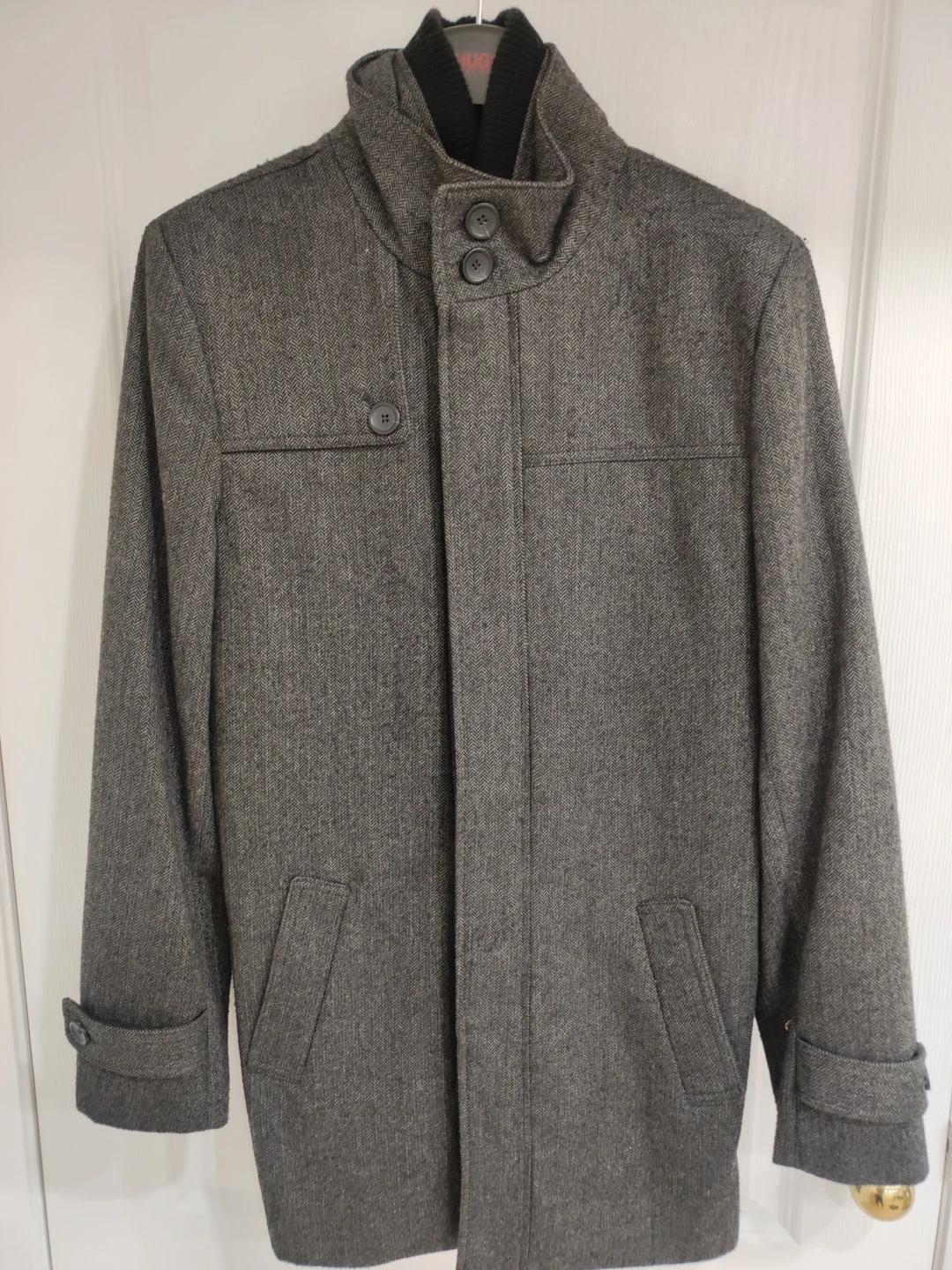 Men Le Château Grey Slim Fit Wool Blend Coat - photo 3