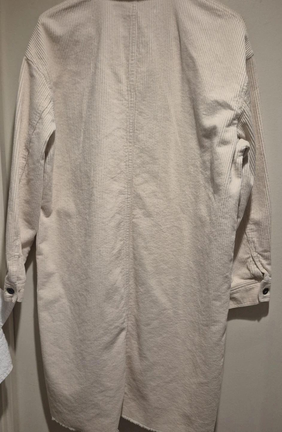 ZARA Corduroy Long Shirt Dress Cream Size M - photo 4