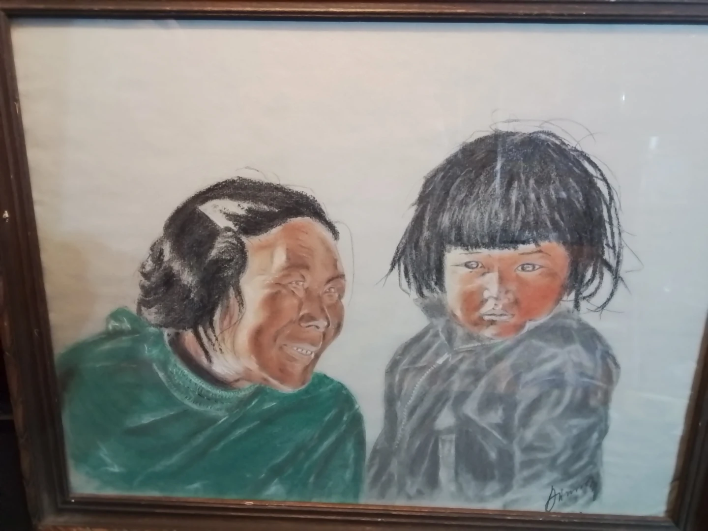 Signed Pastel Indigenous Canadian Painting c 1964 17.5x13.5" - photo 2
