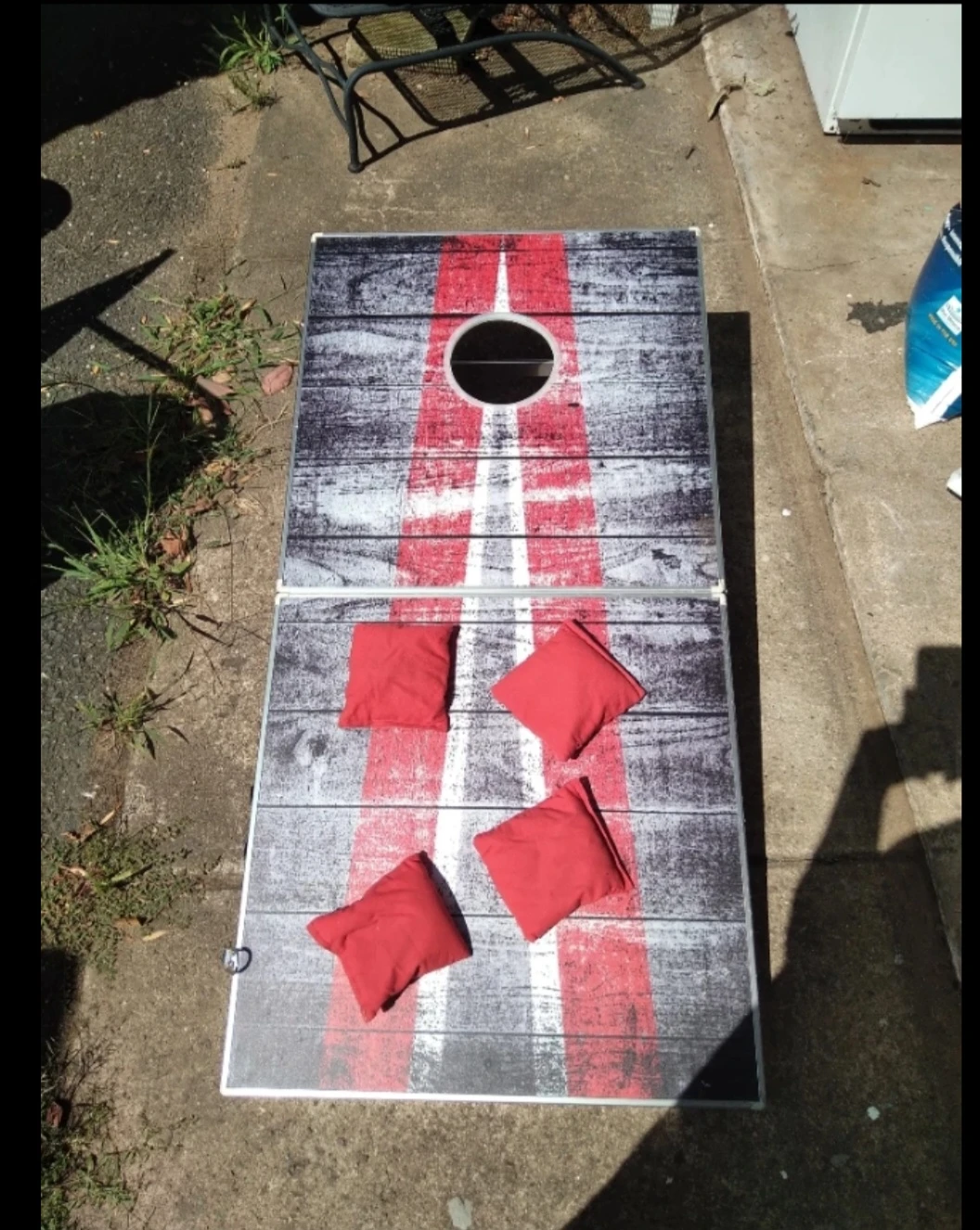 Cornhole Set with 8 Bean Bags - Blue and Red - photo 2