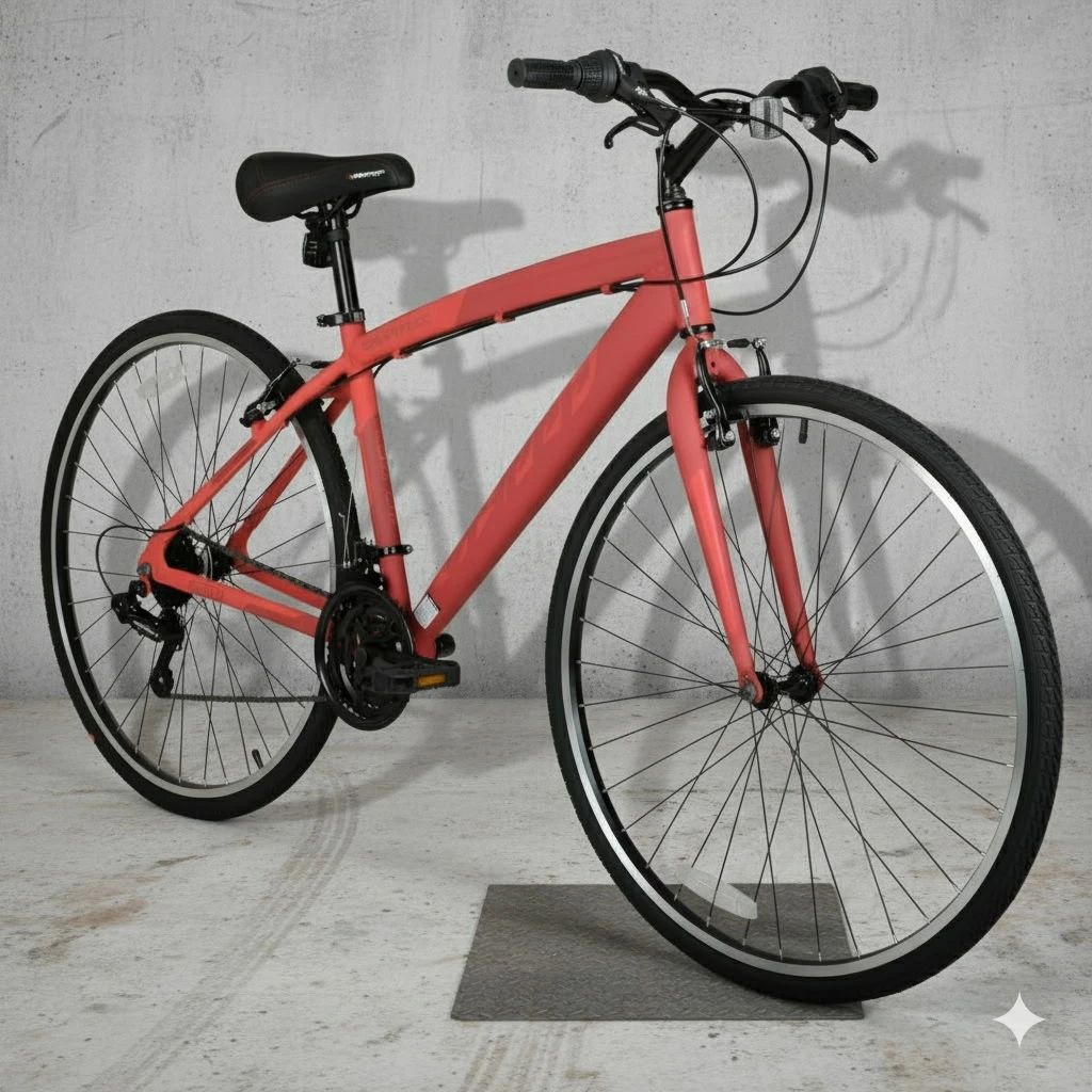 Men's Red Hybrid Bike -Hyper 700c
