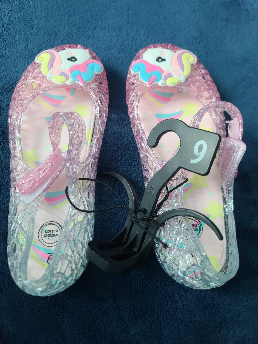 Wonder Nation Glitter Unicorn Jelly Shoes Size 9