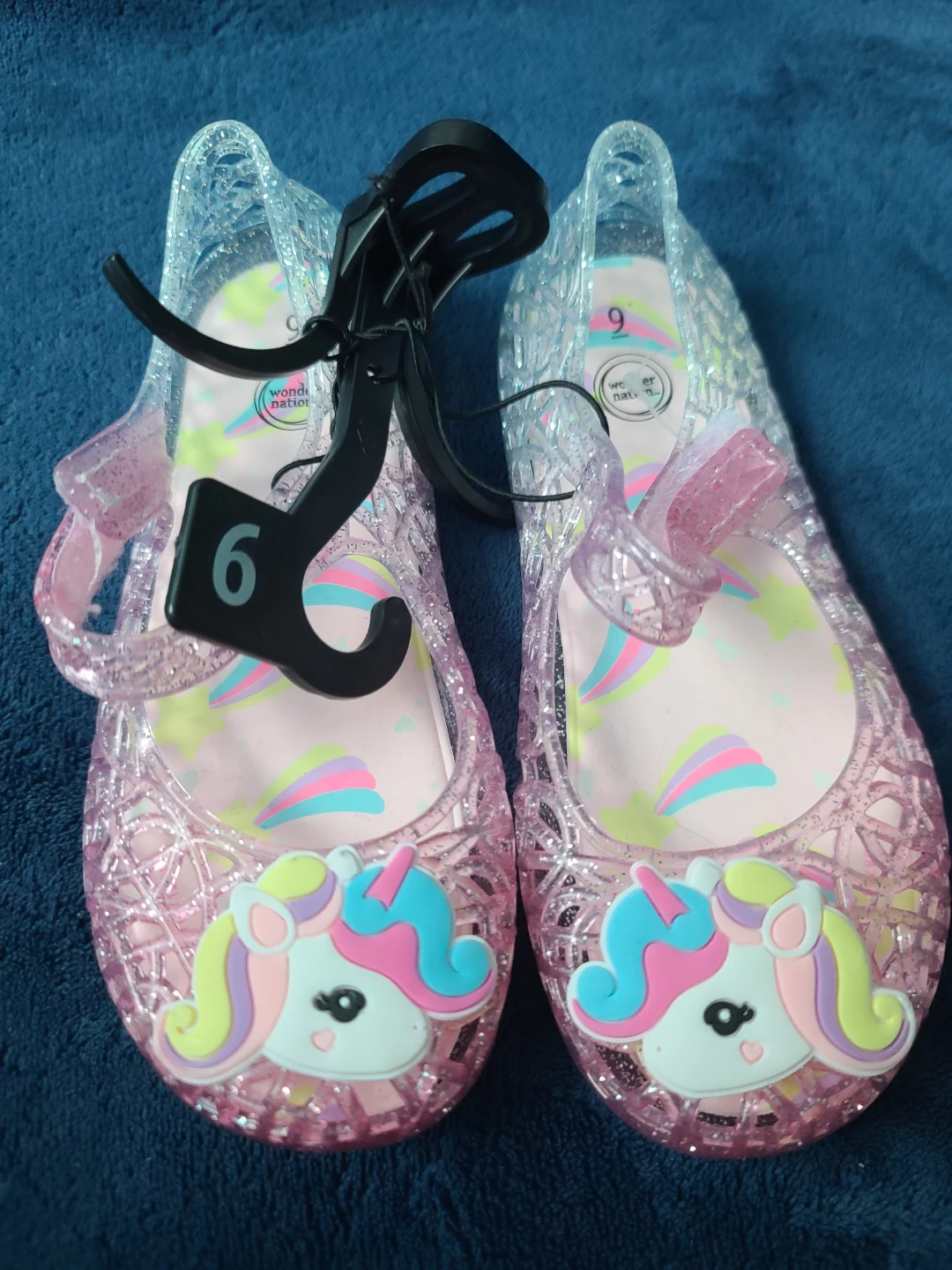 Wonder Nation Glitter Unicorn Jelly Shoes Size 9 - photo 2
