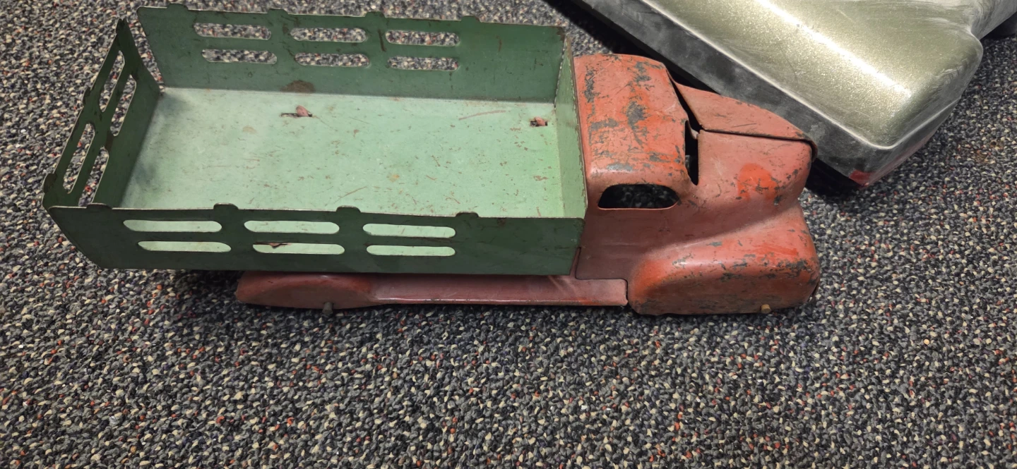 Vintage Tin Toy Truck - Red and Green