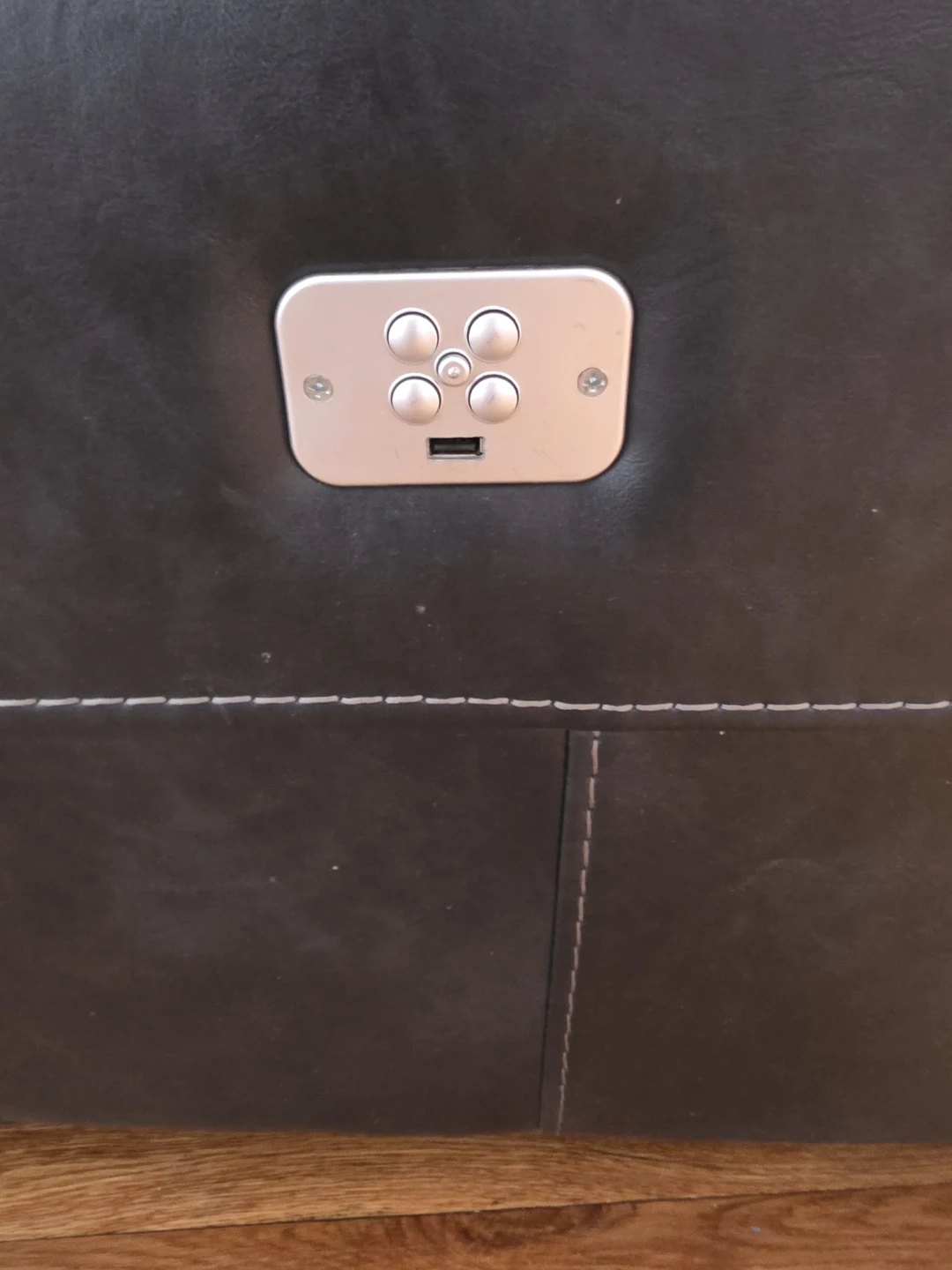 Gotham blue (almost black) Reclining Sofa with USB Ports - photo 2