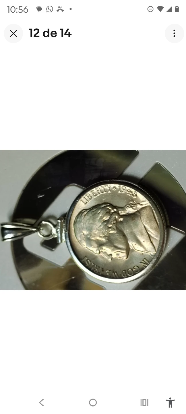 1943 D Jefferson Nickel Pendant Necklace - 35% Silver - photo 4