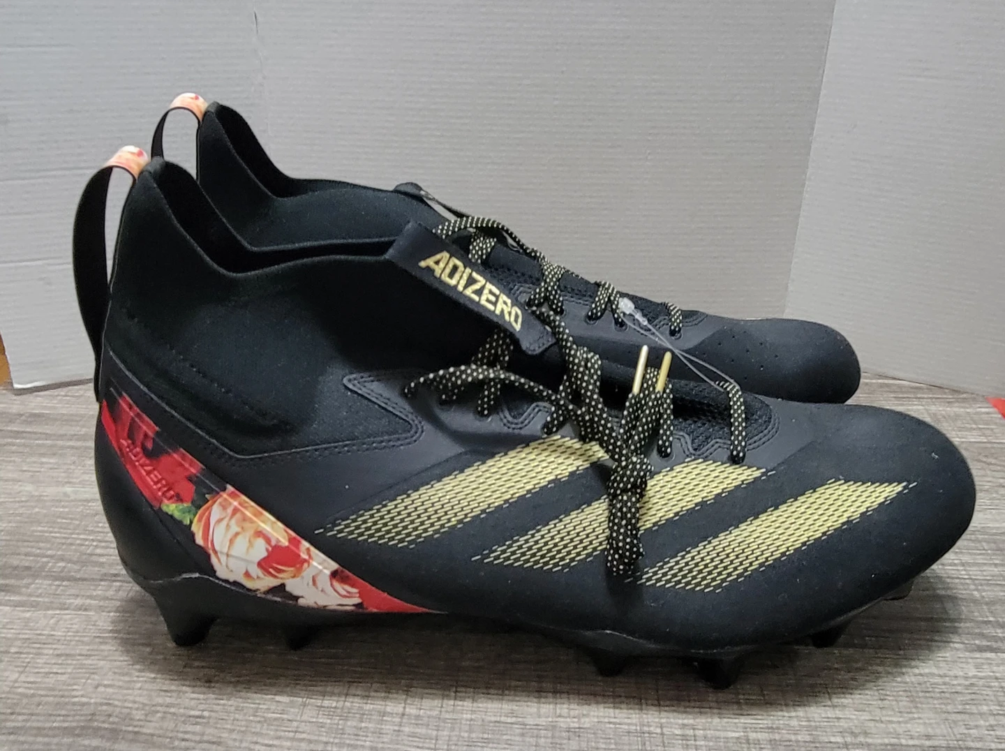 Adidas Adizero  Black Gold Floral Men's Size 16