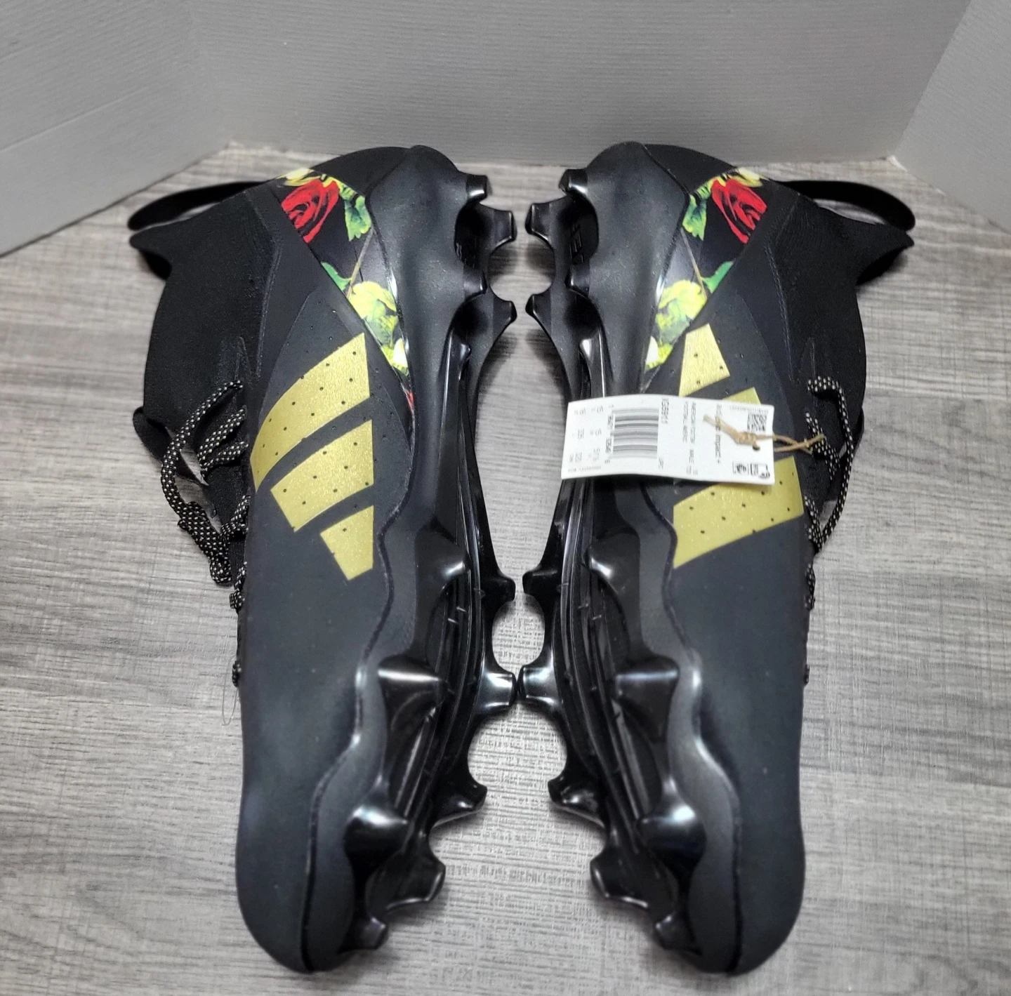 Adidas Adizero  Black Gold Floral Men's Size 16 - photo 4
