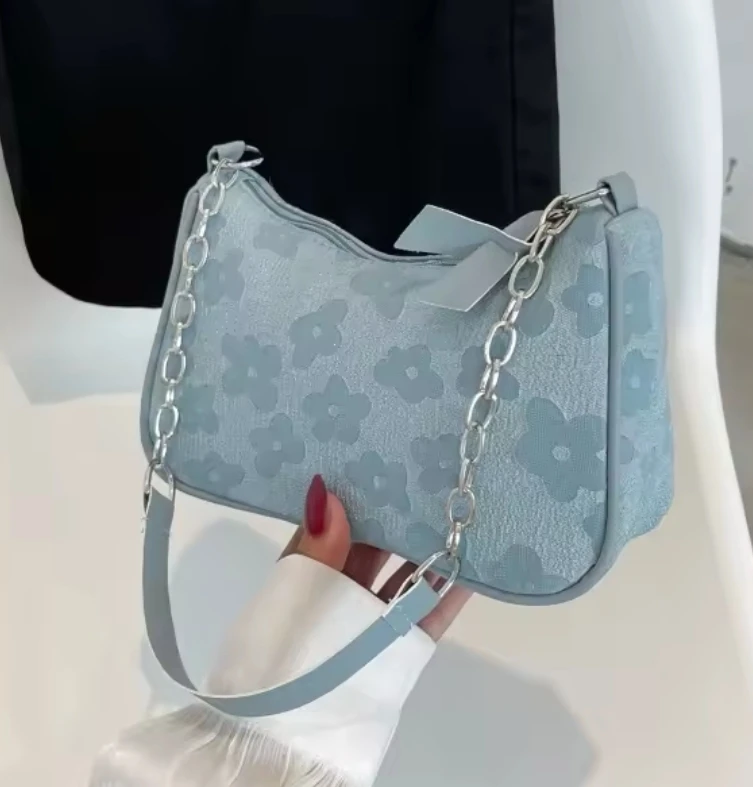 🆕Light Blue Floral Shoulder Bag