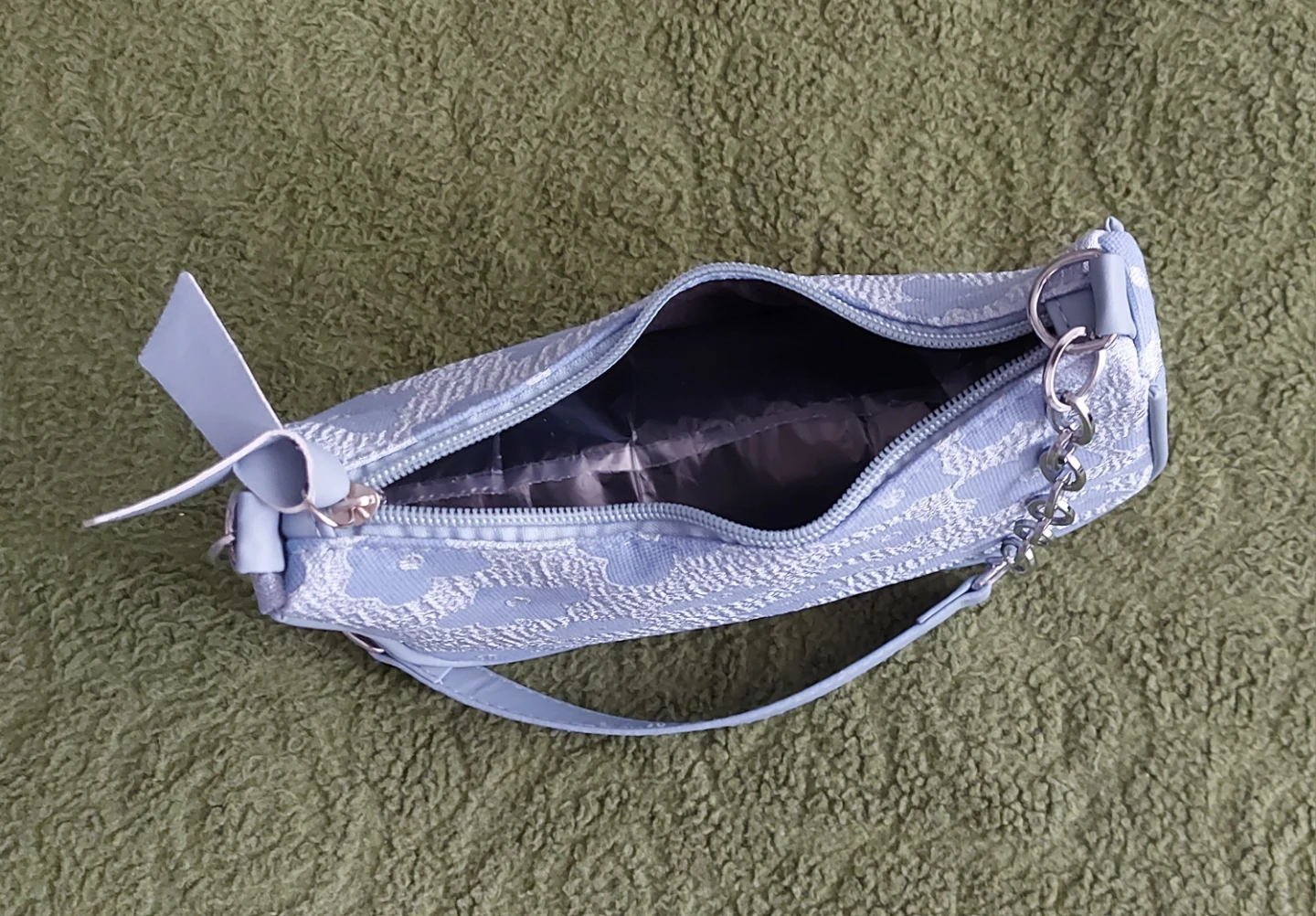 🆕Light Blue Floral Shoulder Bag - photo 4