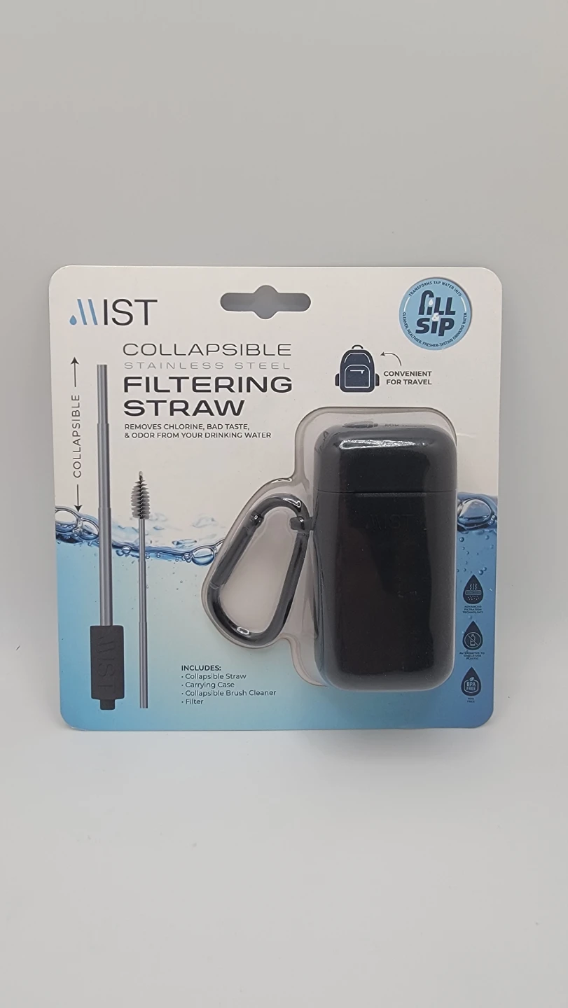 Collapsible Water Filter Straw Stainless Steel Reusable Travel