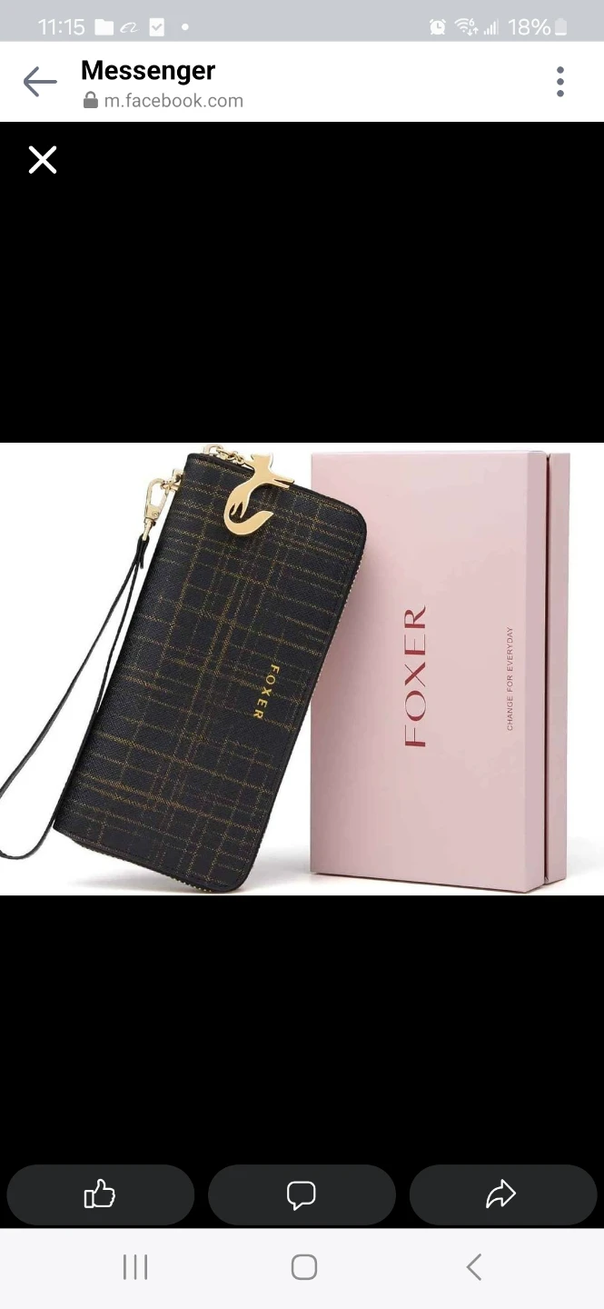 FOXER Women's Wallet - Black Plaid