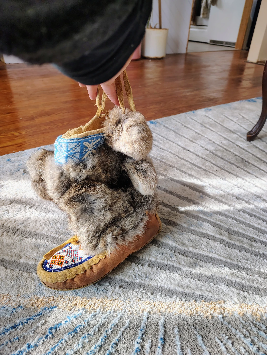 Moccasins with Fur Trim and Beaded Detail - photo 2