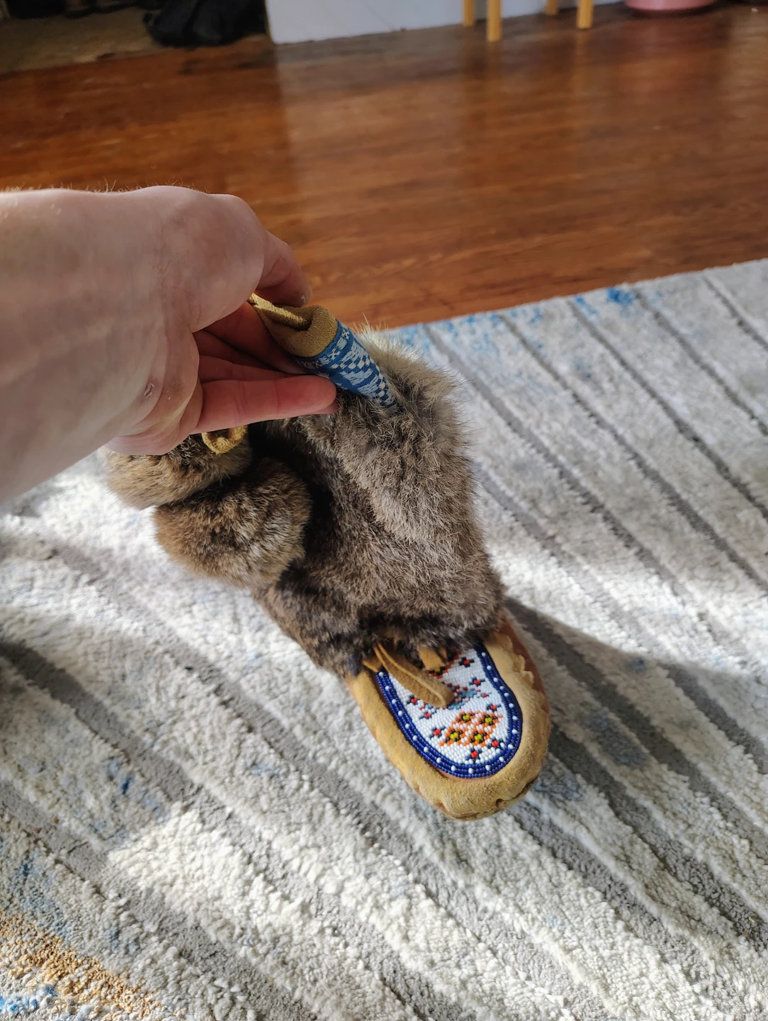 Moccasins with Fur Trim and Beaded Detail - photo 3