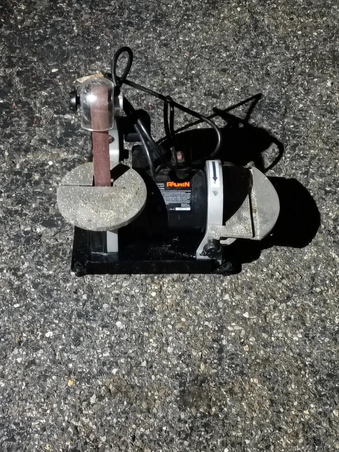 Central Machinery Bench Grinder with Belt Sander Attachment