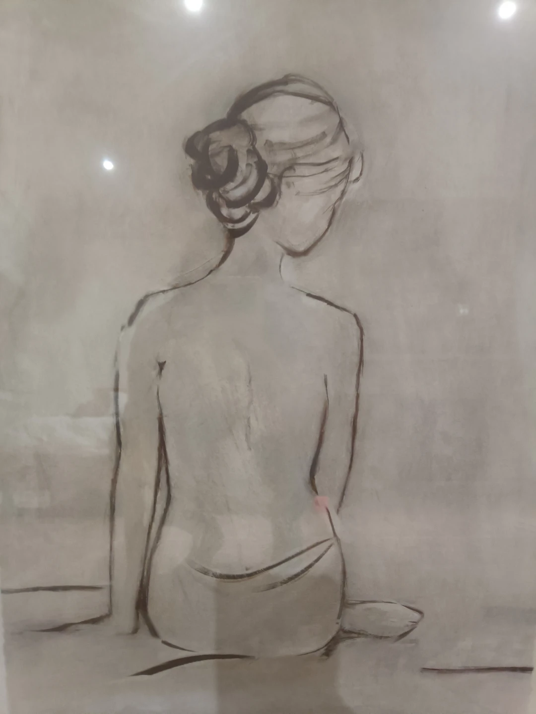 Beautiful Framed Artwork of Woman Sitting - photo 2