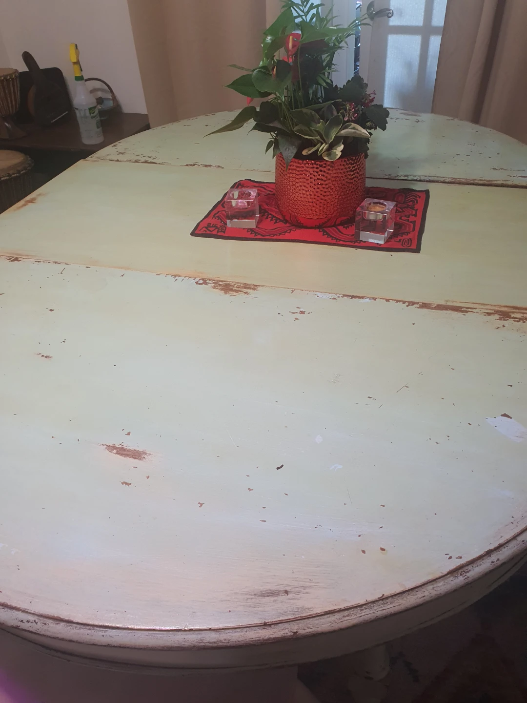 Distressed Farmhouse Oval Dining Table 🧡