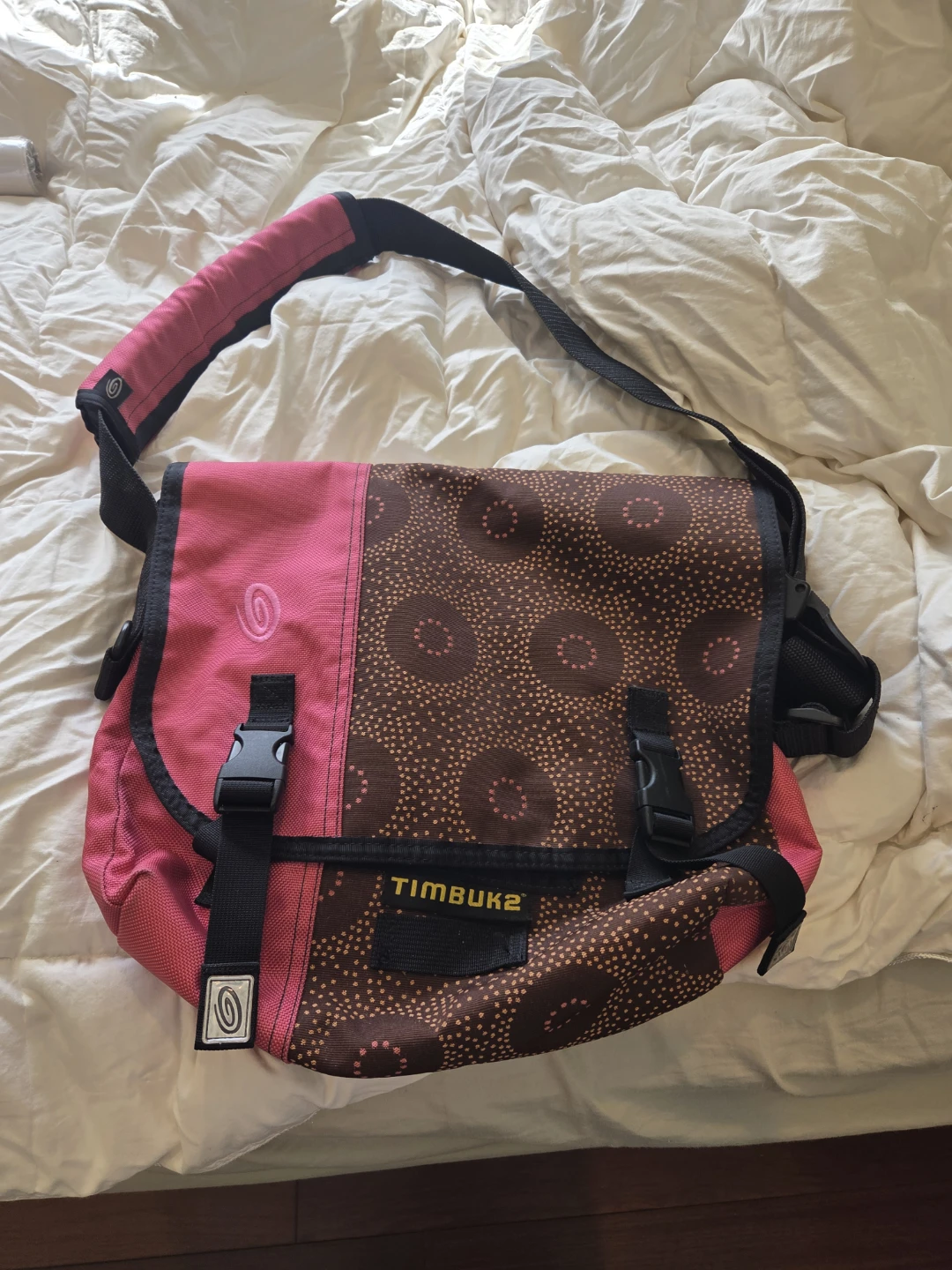 Timbuk2 Messenger Bag - Pink & Brown Pattern