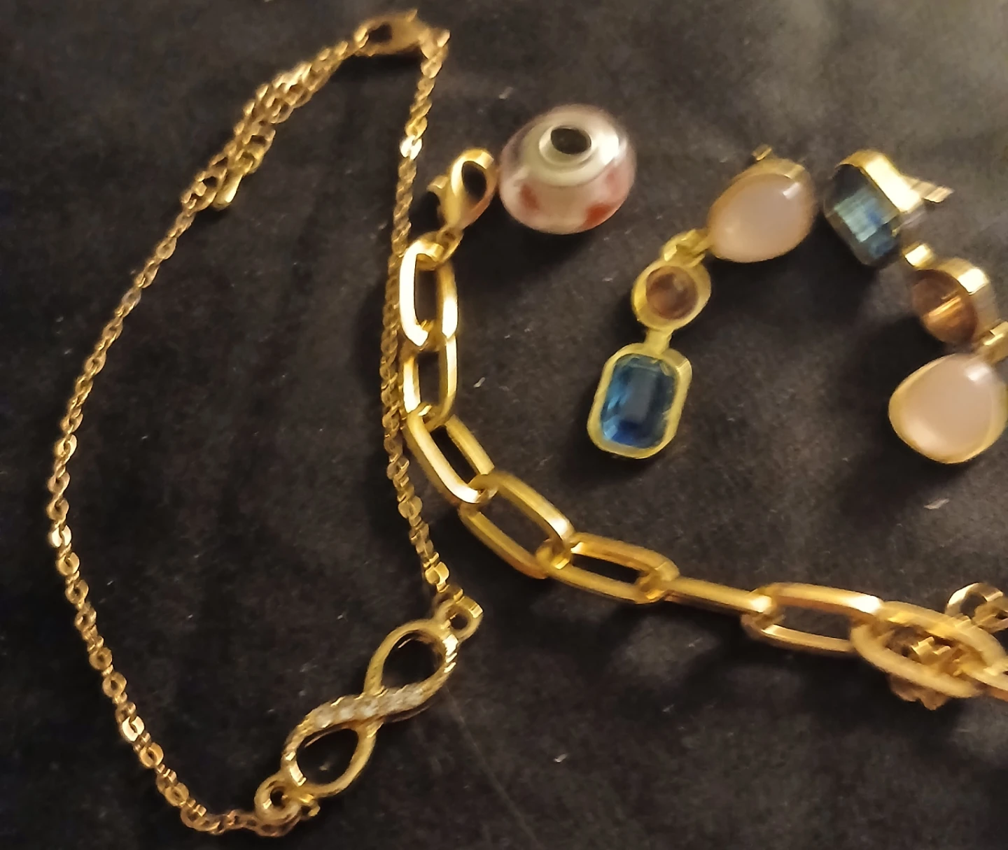 Gold-tone Charm Bracelet and Earrings Set - photo 2