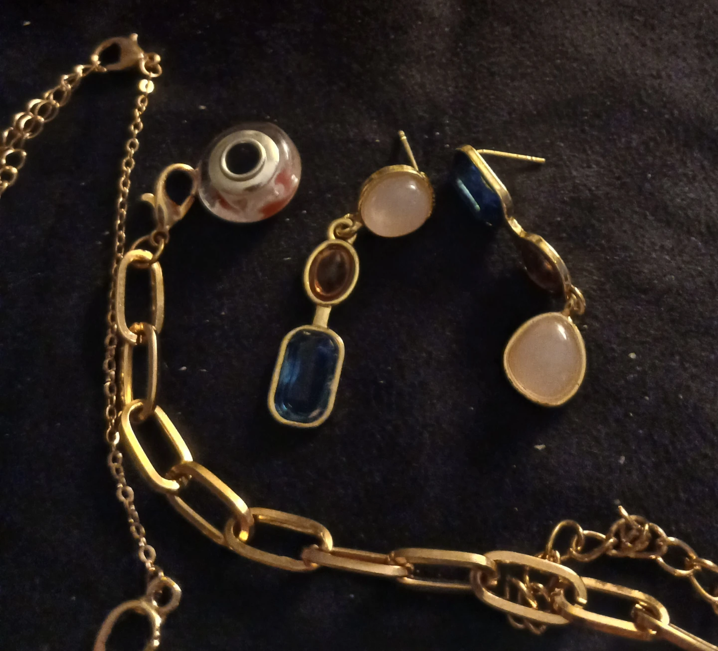 Gold-tone Charm Bracelet and Earrings Set - photo 4